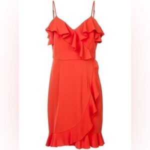NEW TRINA TURK Ruffle Orange Mini Dress
